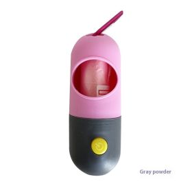 Led Light Pet Waste Bag Dispenser For Dogs Cats Dog Poop Scooper Bags Waste Bags Holder Dispensers Pet Clean Accessories (Option: Pink Gray/Including Garbage Bags)