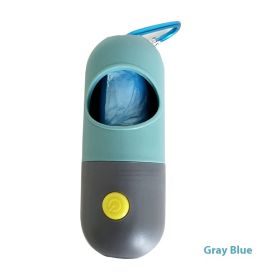 Led Light Pet Waste Bag Dispenser For Dogs Cats Dog Poop Scooper Bags Waste Bags Holder Dispensers Pet Clean Accessories (Option: Blue Gray/No Garbage Bag)