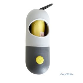 Led Light Pet Waste Bag Dispenser For Dogs Cats Dog Poop Scooper Bags Waste Bags Holder Dispensers Pet Clean Accessories (Option: Gray Gray/Including Garbage Bags)