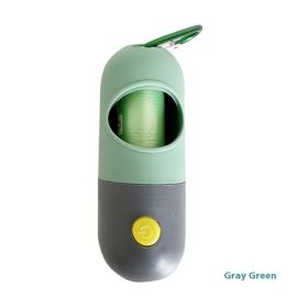 Led Light Pet Waste Bag Dispenser For Dogs Cats Dog Poop Scooper Bags Waste Bags Holder Dispensers Pet Clean Accessories (Option: Green Gray/No Garbage Bag)